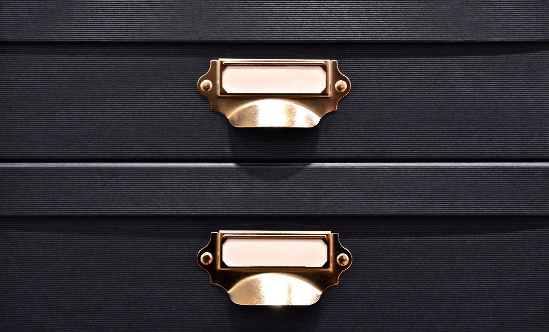 Close up image of black boxes for personal storage